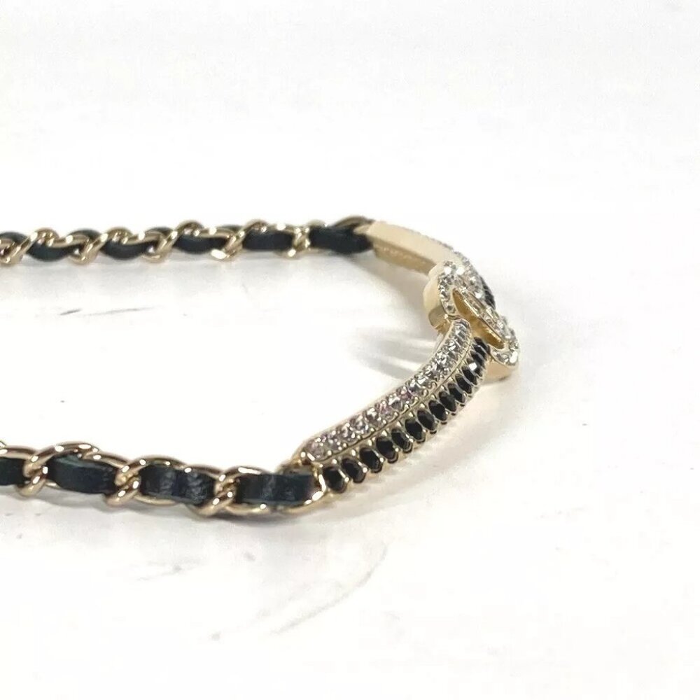 CHANEL A22 CC CC Mark Rhinestone Choker Accessories chain Necklace - Picture 3 of 12